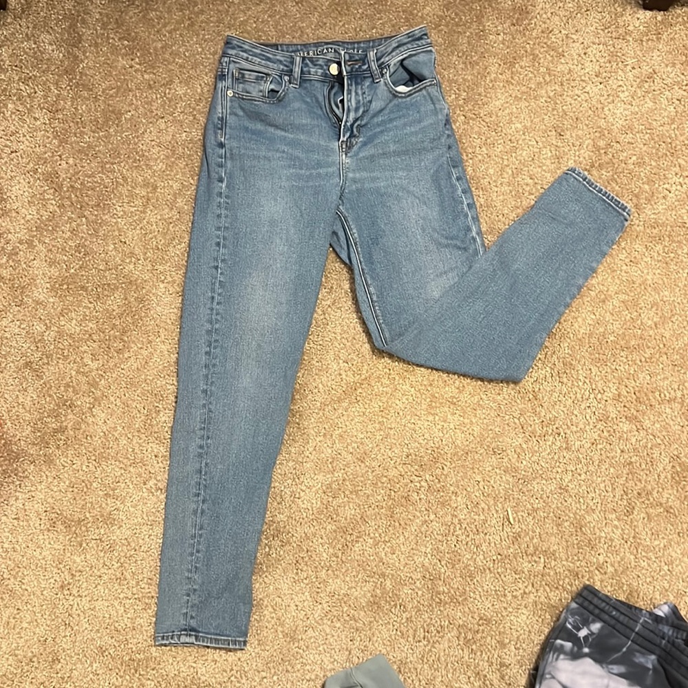 Blue skinny jeans!